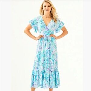 Lilly Pulitzer Jessi Craysea Midi Dress – Size Medium